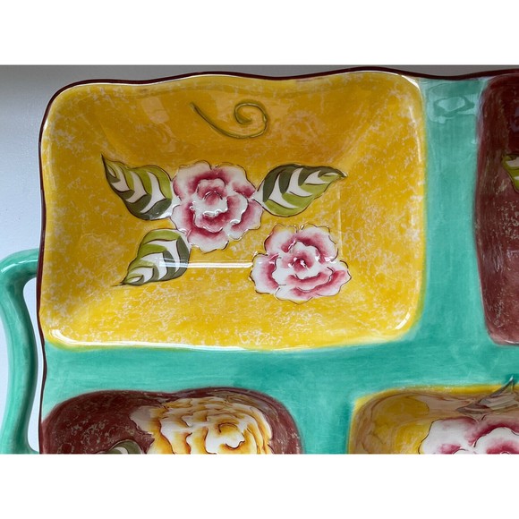 Rommel Nueva for Saparna Divided Side Serving Dish/Vegetable Platter Vintage. - Picture 3 of 9